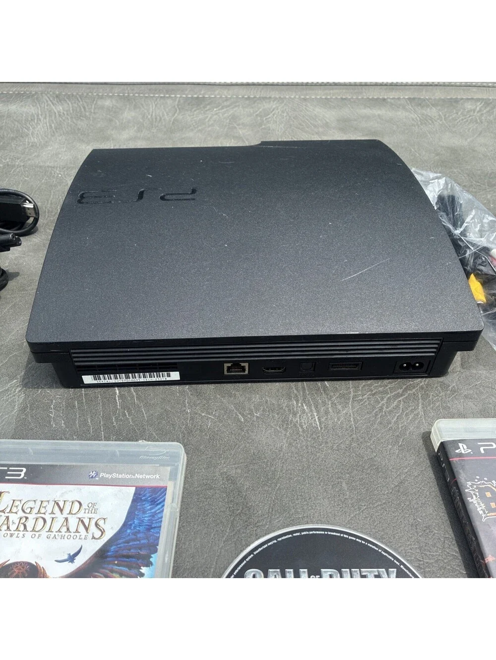 Sony PS3 Slim Console CECH-2501B Black w/ Logitech Wired Duel Shock Controller